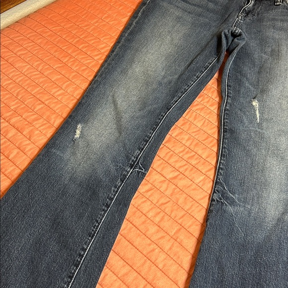 Paige Womens Jeans Laurel Canyon Low Rise Boot Cut distressed Med Blue Size 28 - Picture 8 of 16